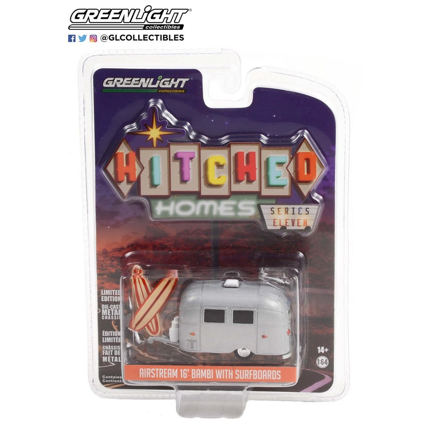 Airstream 16 Bambi (With Surfboards) in Silver
