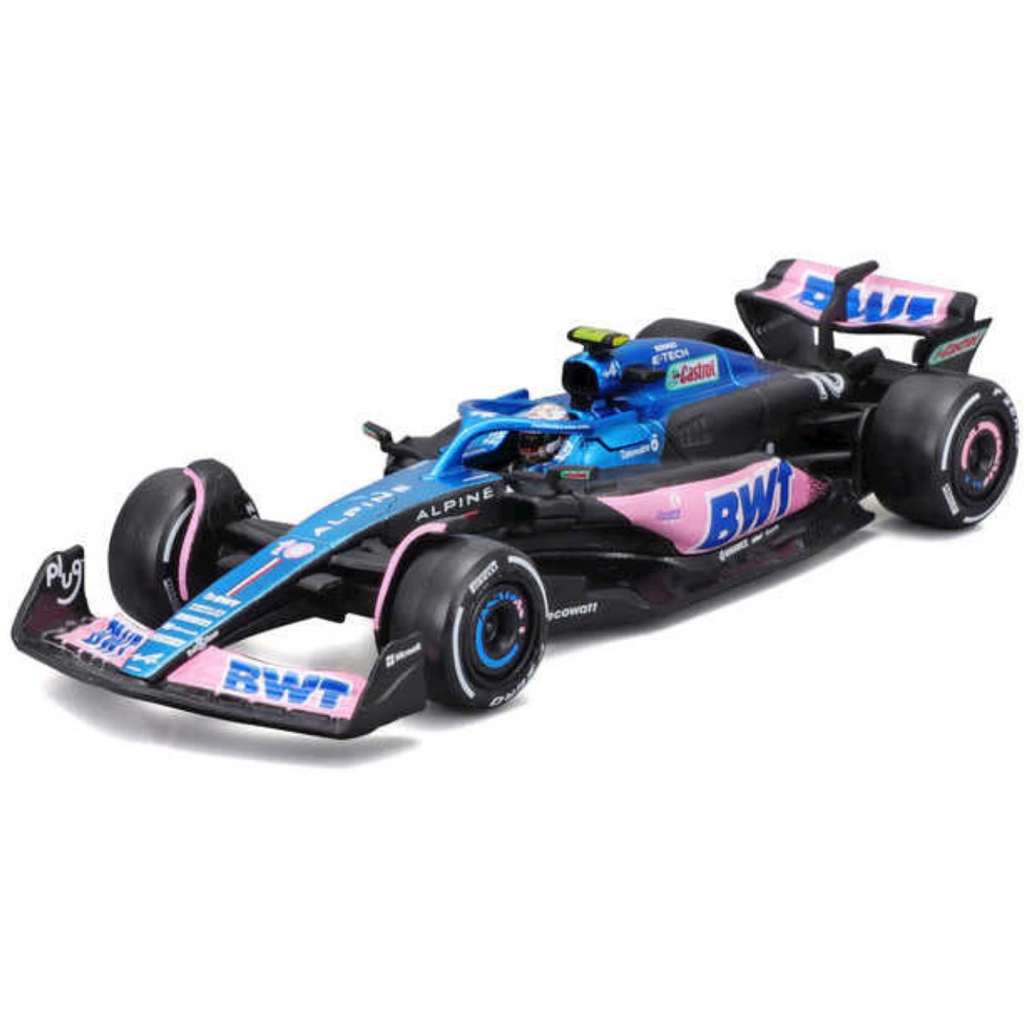 Alpine BWT A523 Pierre Gasly (No.10 With Helmet 2023) in Blue/Pink