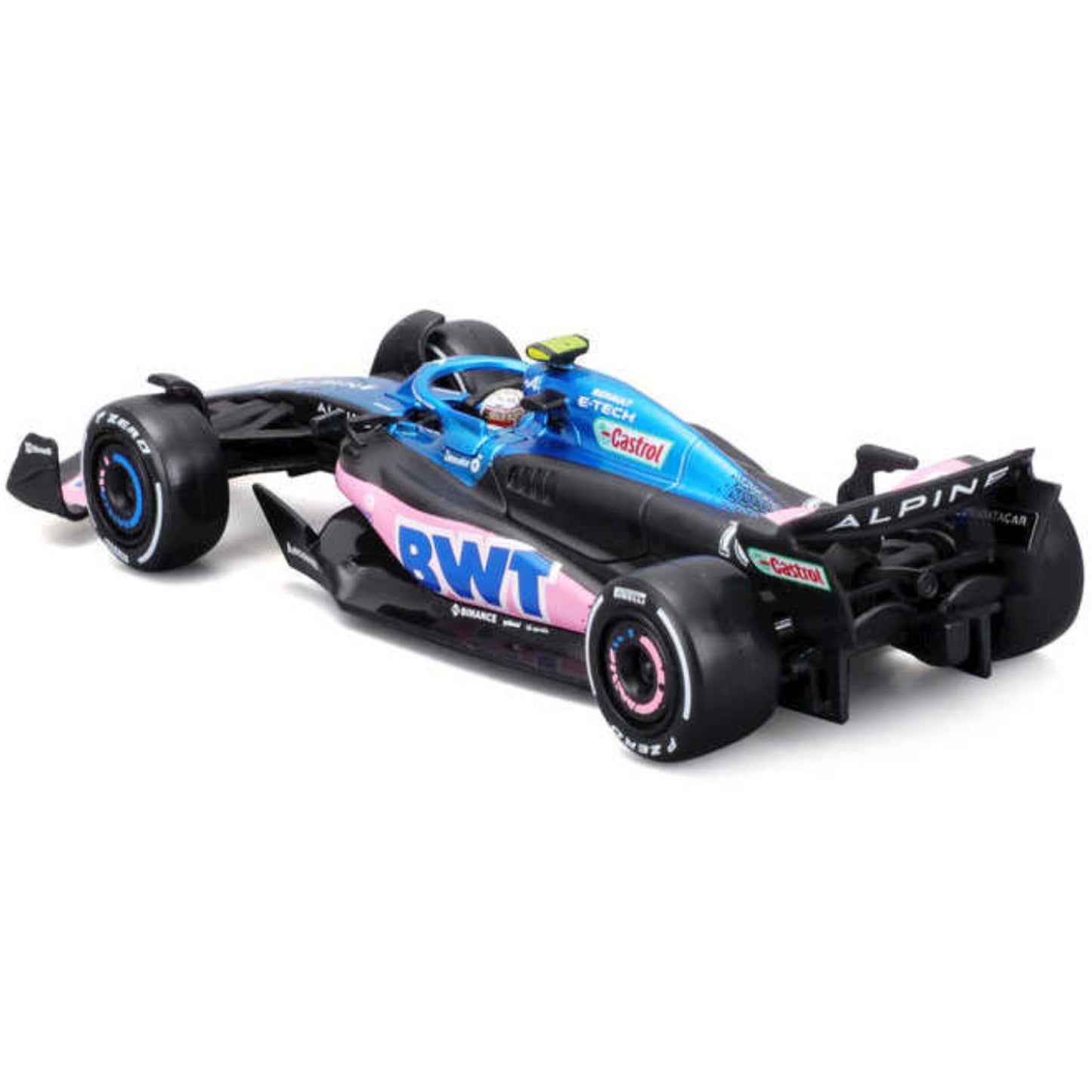 Alpine BWT A523 Pierre Gasly (No.10 With Helmet 2023) in Blue/Pink