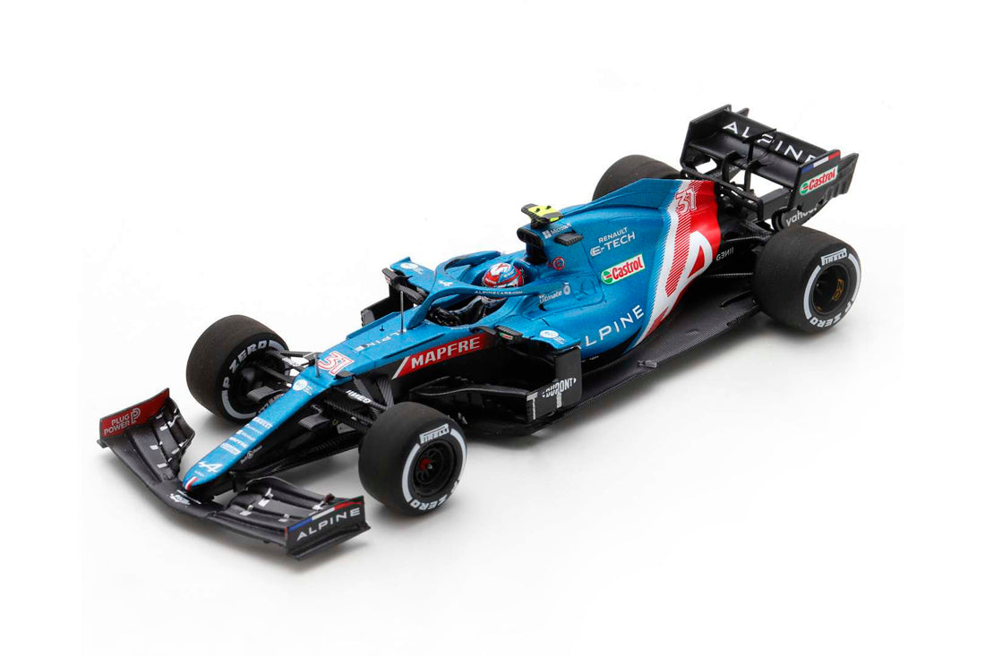 Alpine A521 No. 31 F1 Esteban Ocon (Hungarian GP With Pit Board 2021) in Blue