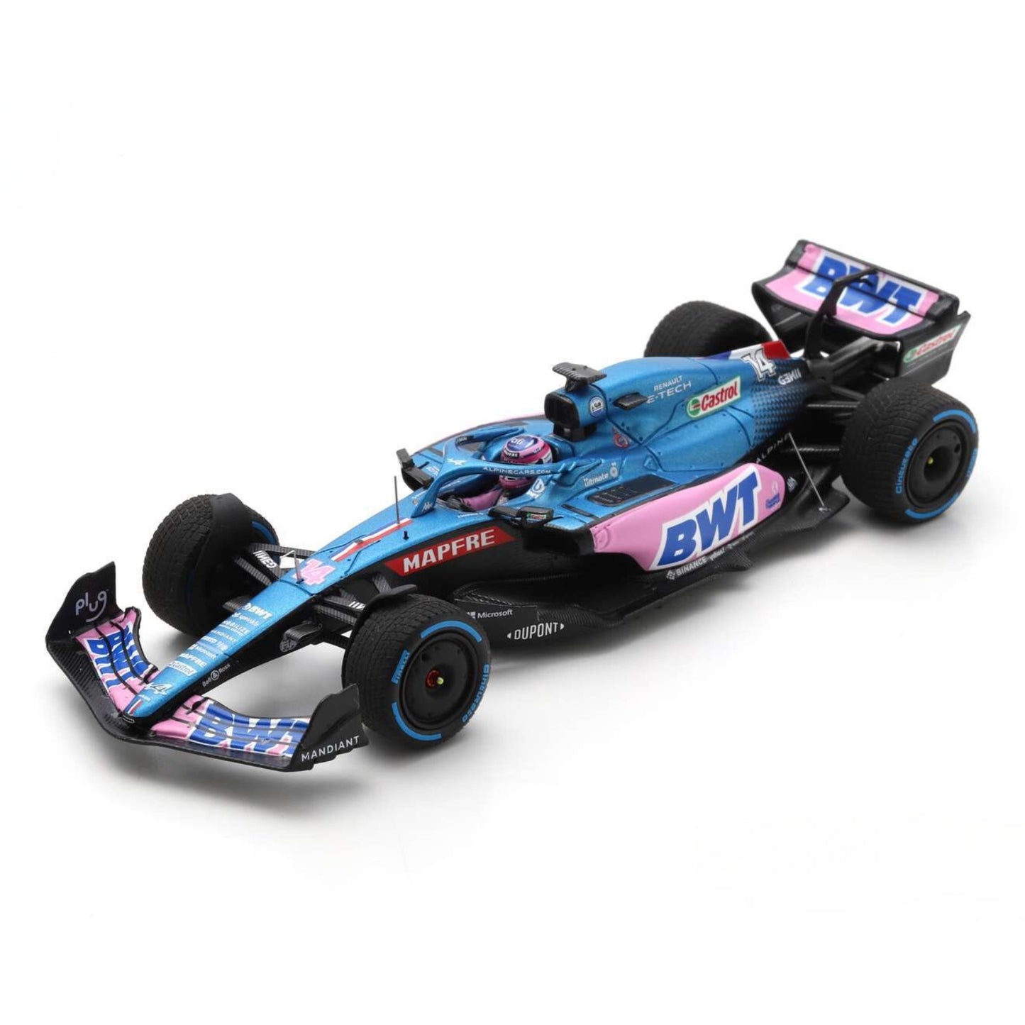 Alpine A522 BWT Fernando Alonso (No.14 Monaco GP 2022) in Blue/Pink