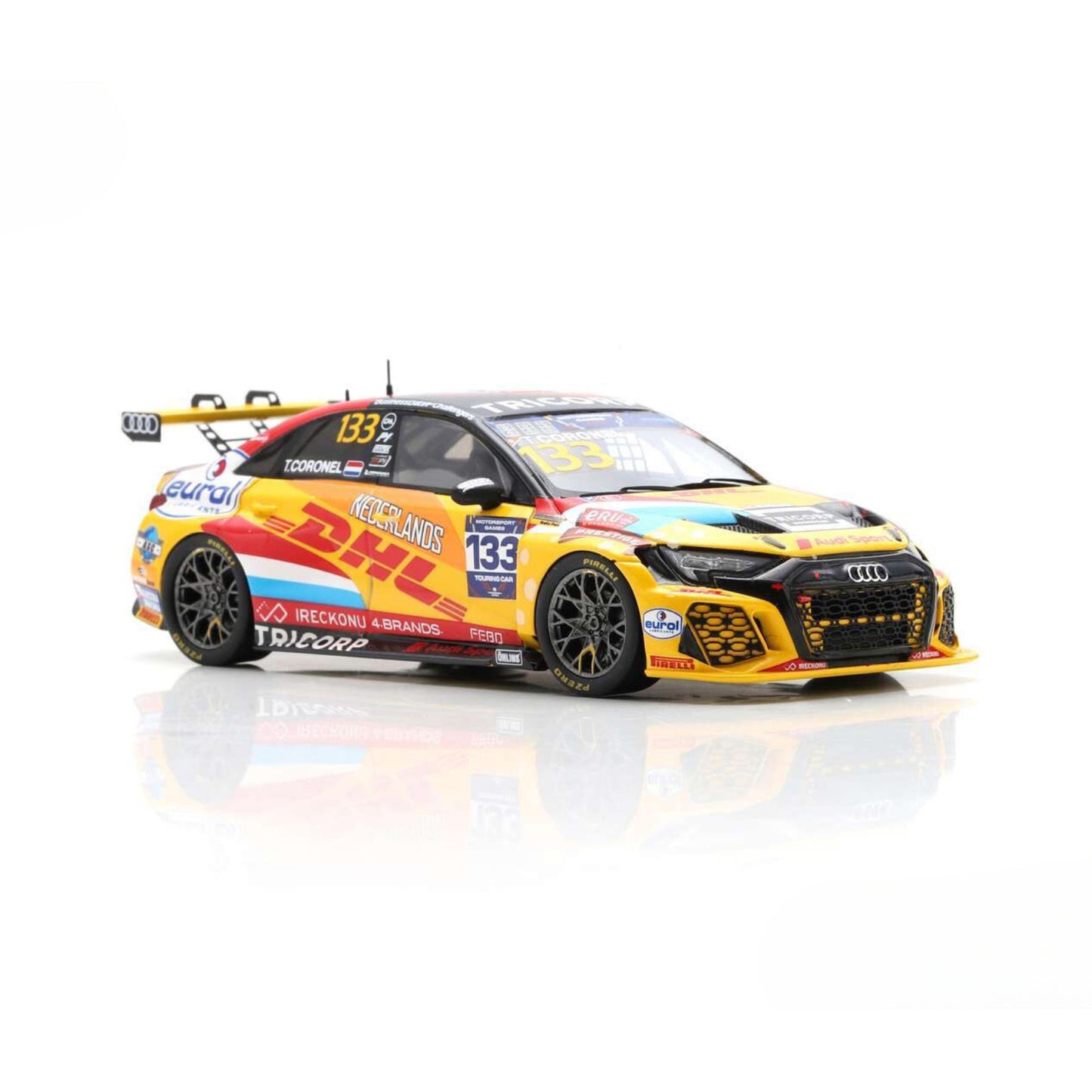 Audi RS3 LMS TCR T.Coronel (No.133 Winner Team Netherlands FIA Motorsport Games Touring Car Cup 2022) in Yellow/Red/Black
