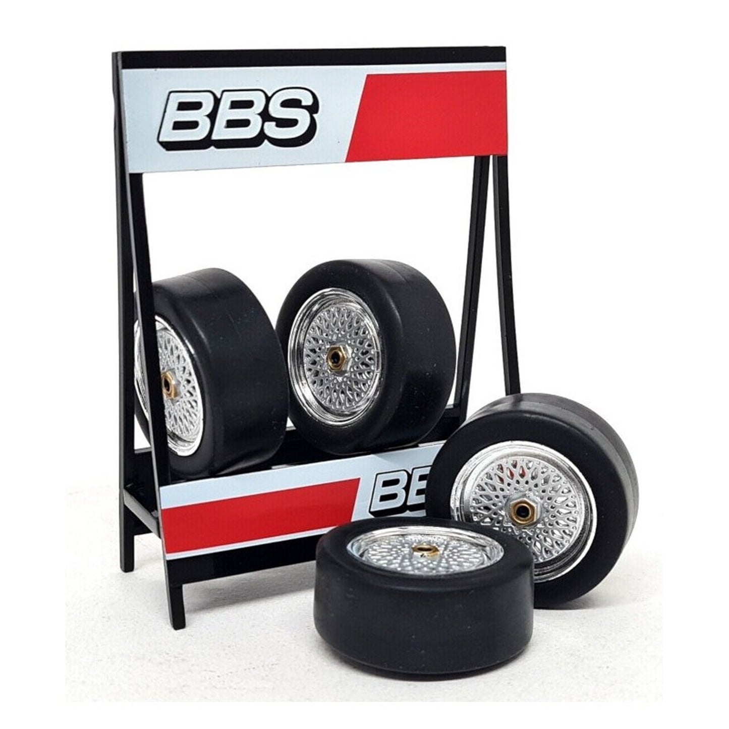 BBS Wheels (Set Of 4) in Black/Silver/White/Red