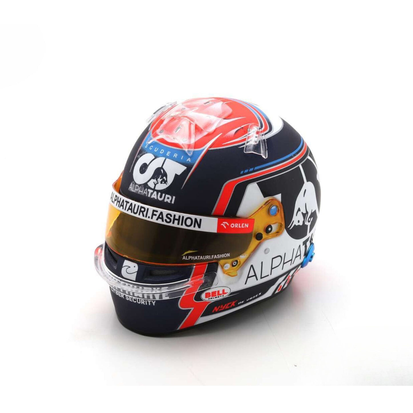 Bell AlphaTauri Nyck de Vries Replica Helmet (2023) in White/Purple