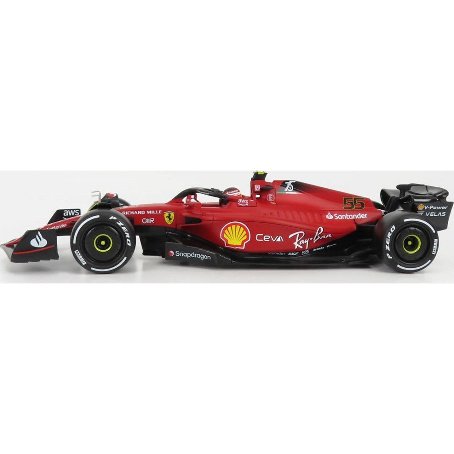 Ferrari F1-75 Scuderia Carlos Sainz (White Wall Hard Tyres 2022) in Red