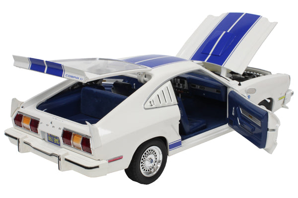 Ford Mustang Cobra II (1976) in White with Blue Stripes