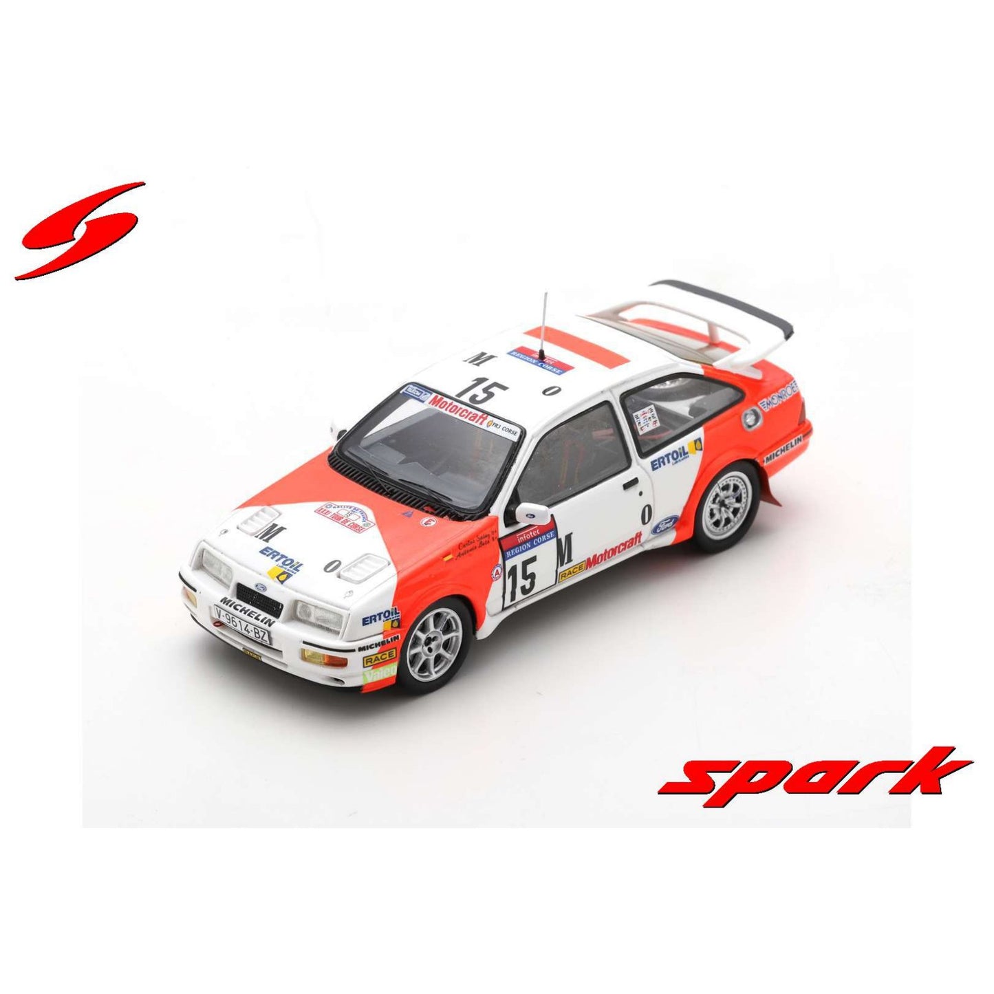 Ford Sierra RS Cosworth C.Sainz/A.Boto (7th Tour de Corse Rallye de France 1987) in White/Orange
