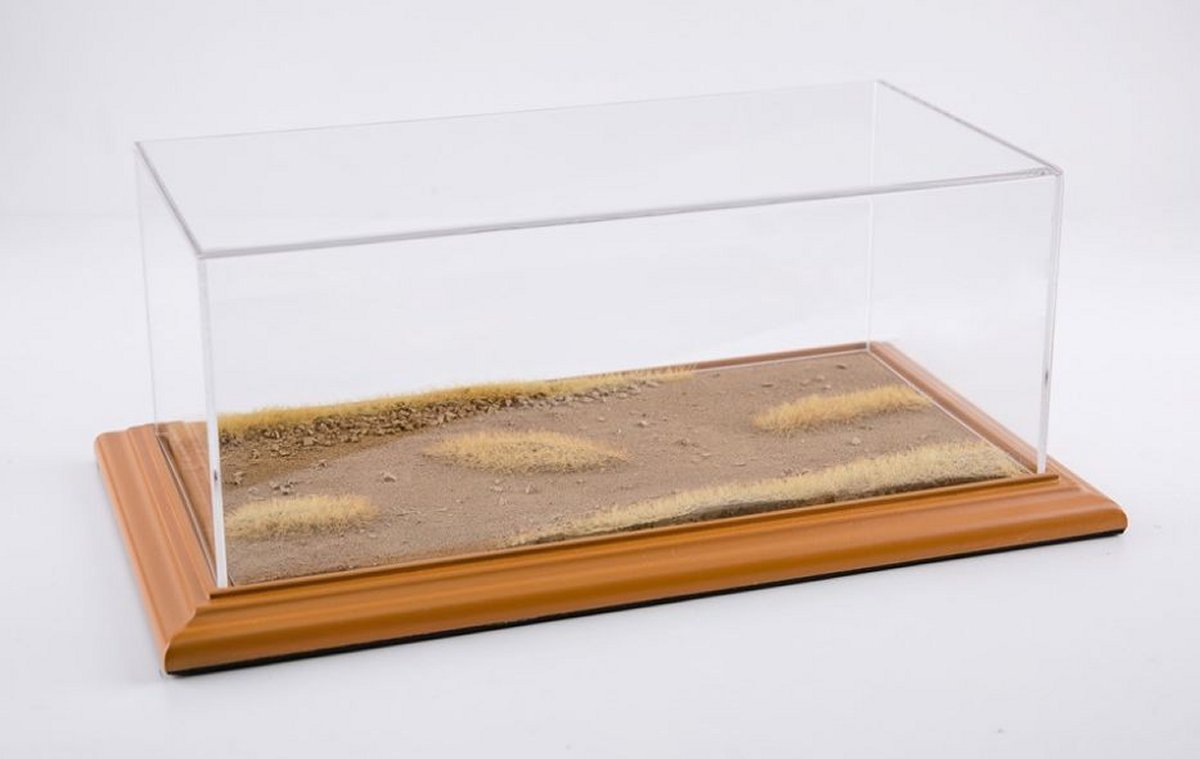 Hand Made Acrylic Display Case (Desert Road Diorama) in Brown