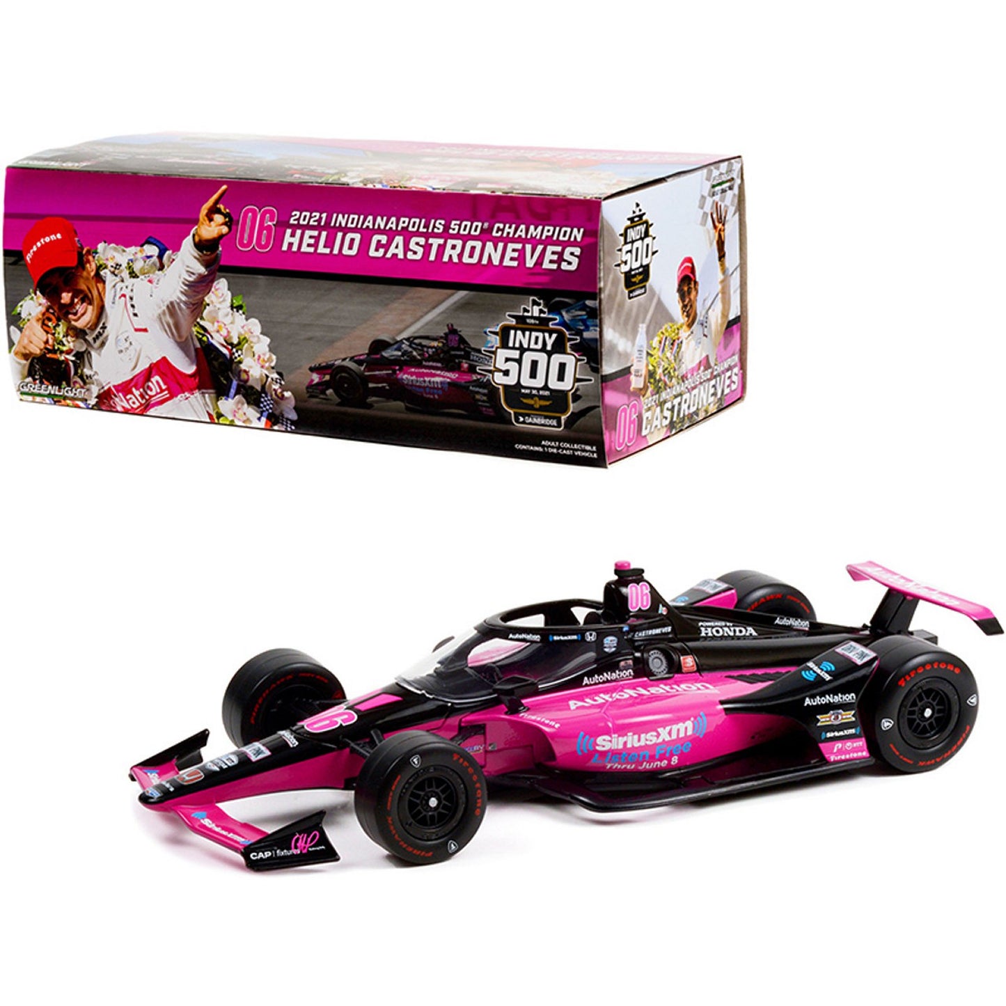 Honda Autonation Indy Car Helio Castrovenes (Indianapolis 500 Winner 2021) in Pink/Black
