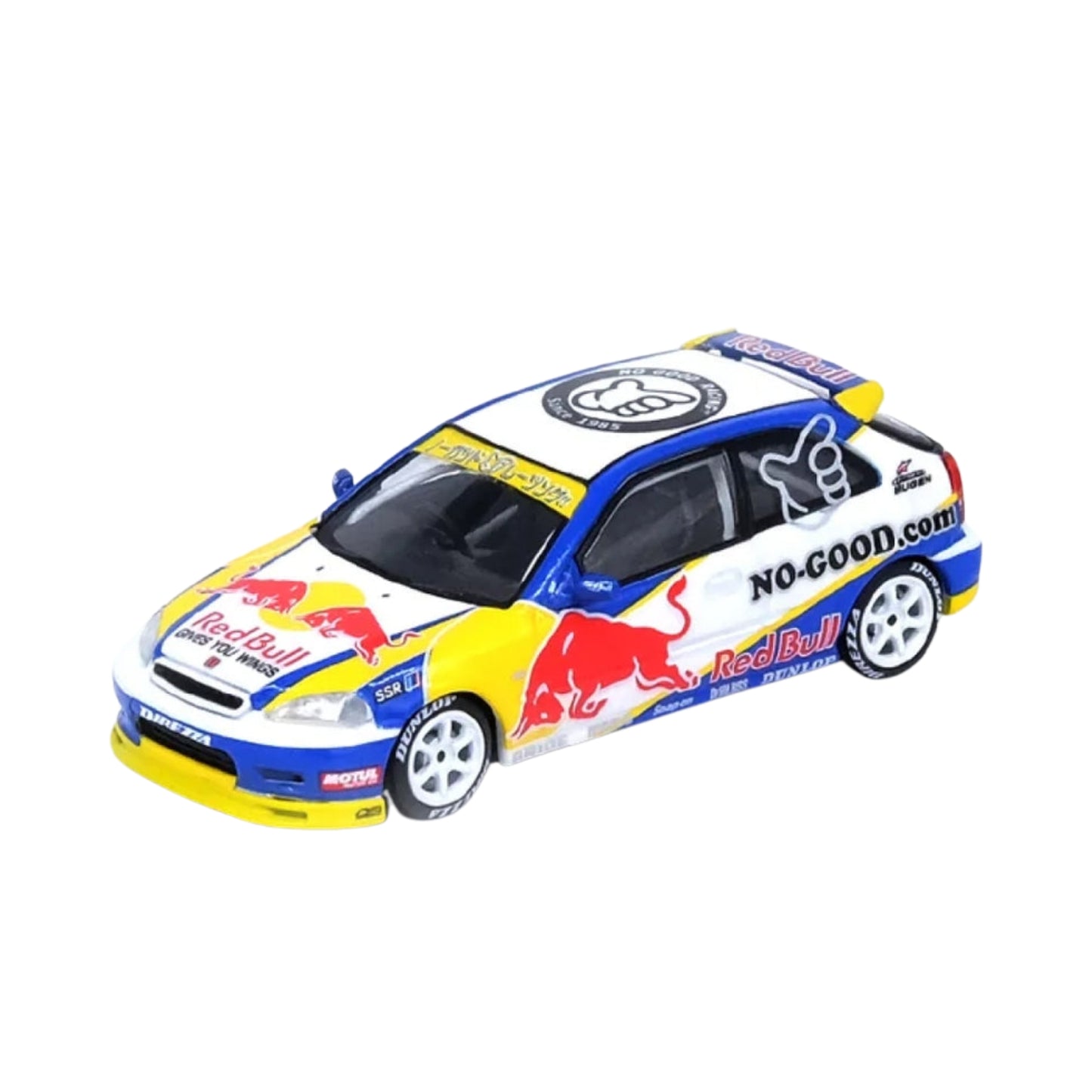Honda Civic Type-R EK9 No Good Racing (Red Bull Livery) in White/Blue/Yellow