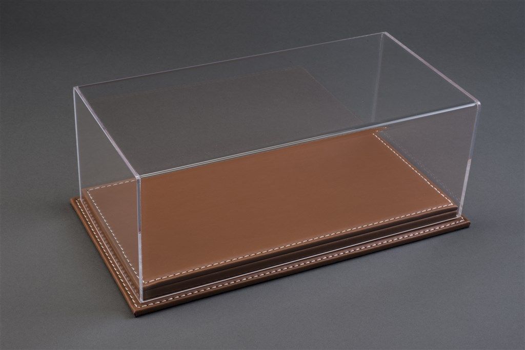 Luxury Brown Leather Stitched Base Display Case