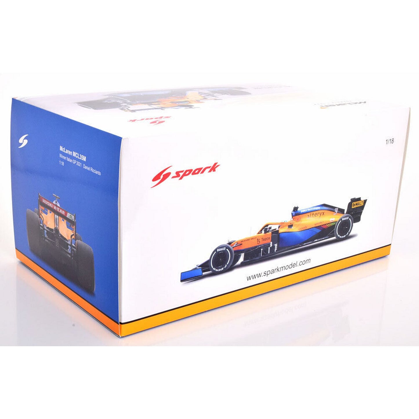 McLaren MCL25M Daniel Ricciardo (Winner With Pitboard Italian GP 2021) in Orange/Blue
