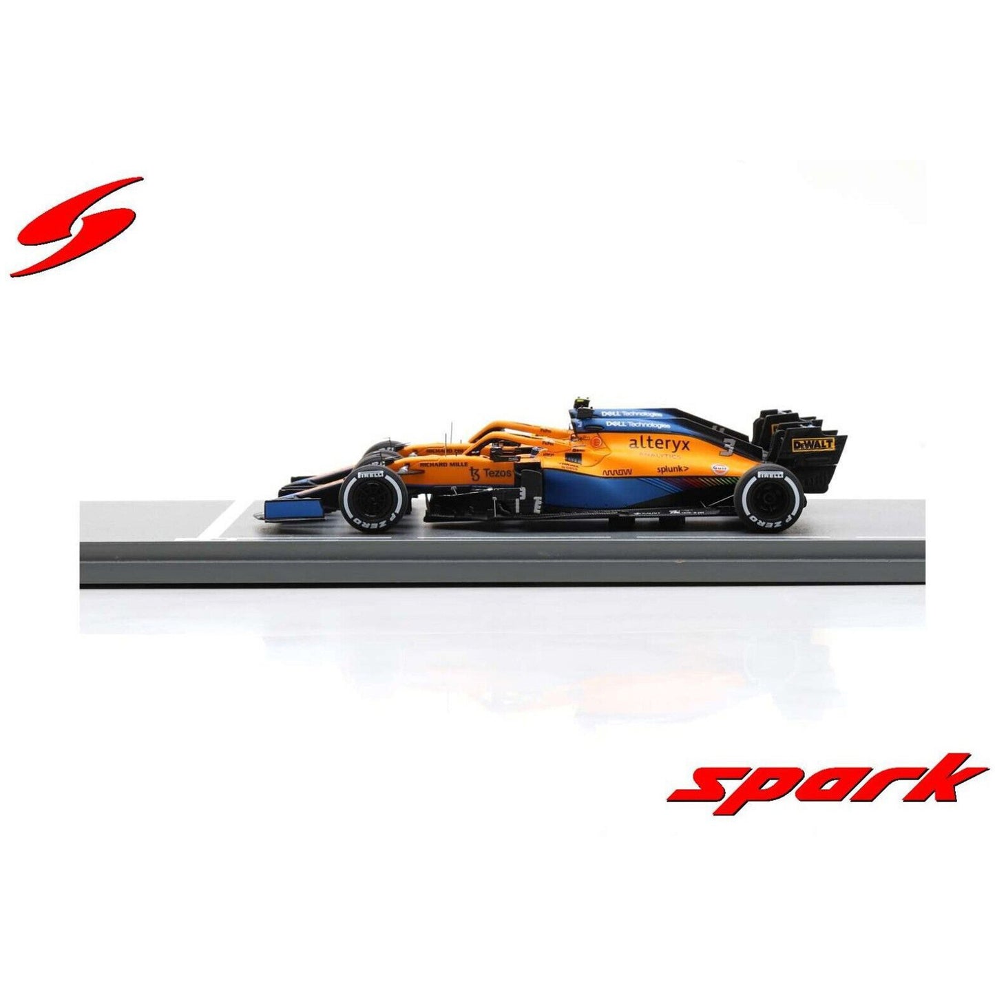 McLaren MCL35M Lando Norris (Ricciardo Winner and Norris 2nd Place Italian GP 2021) in Orange/Blue