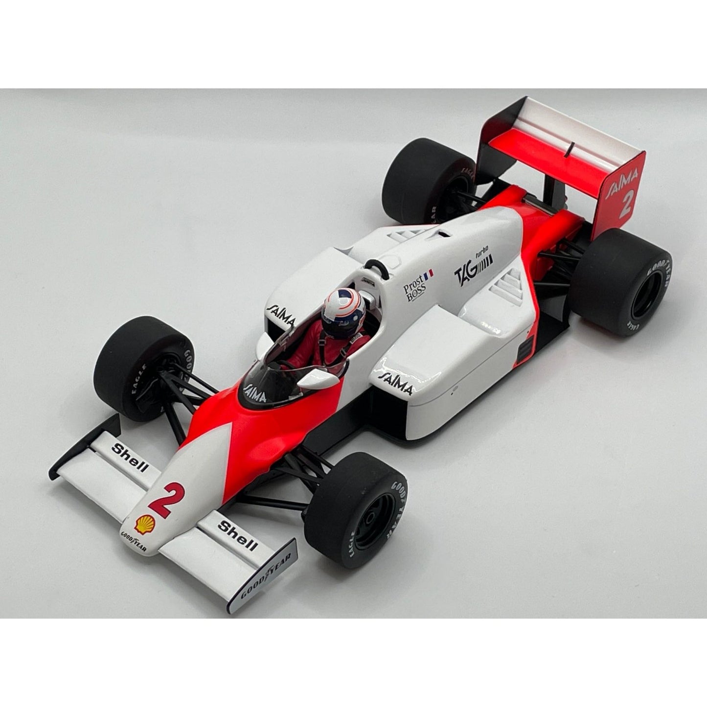 McLaren TAG MP4/2B Marlboro Alain Prost (Winner Monaco GP 1985) in White/Orange