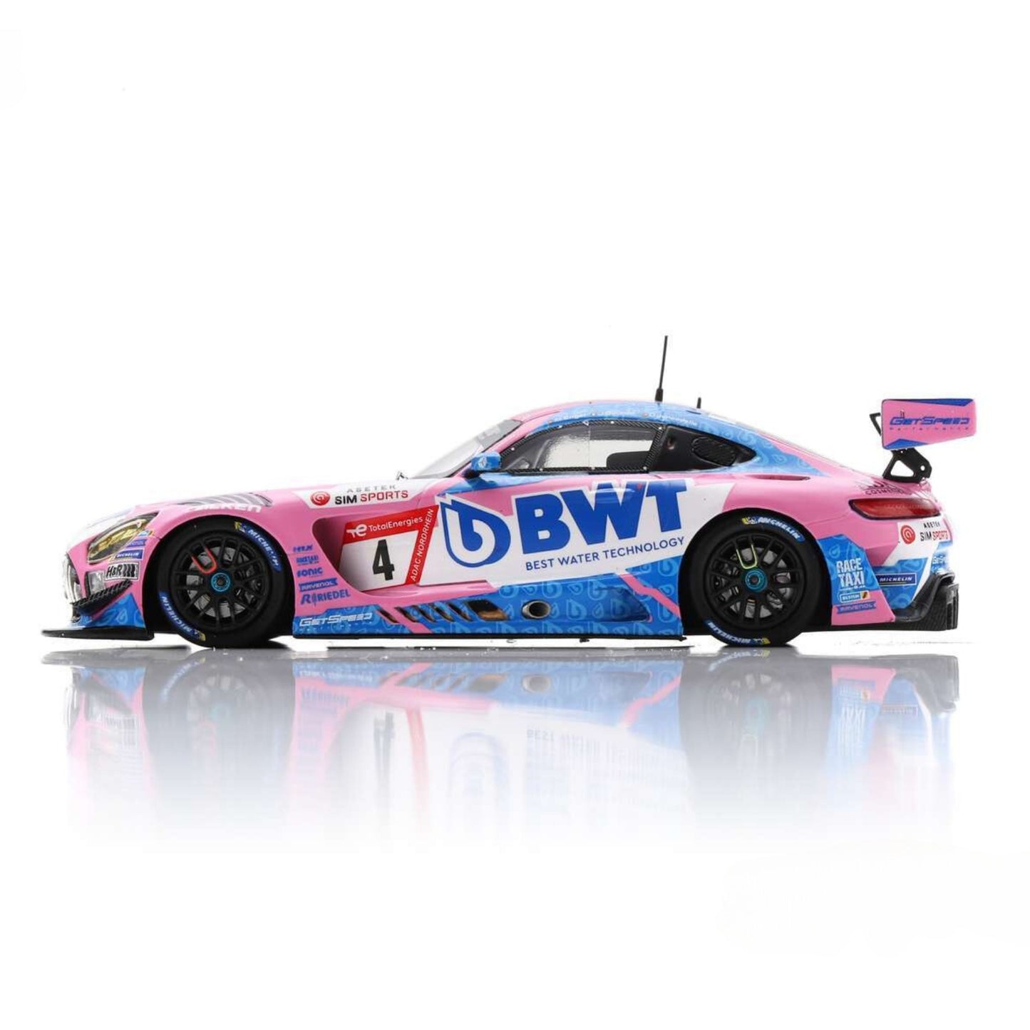 Mercedes AMG GT3 GetSpeed M.Engel/J.Gounon/D.Juncadella (No.4 3rd 24 Hour Nurburgring 2022) in Pink/Blue