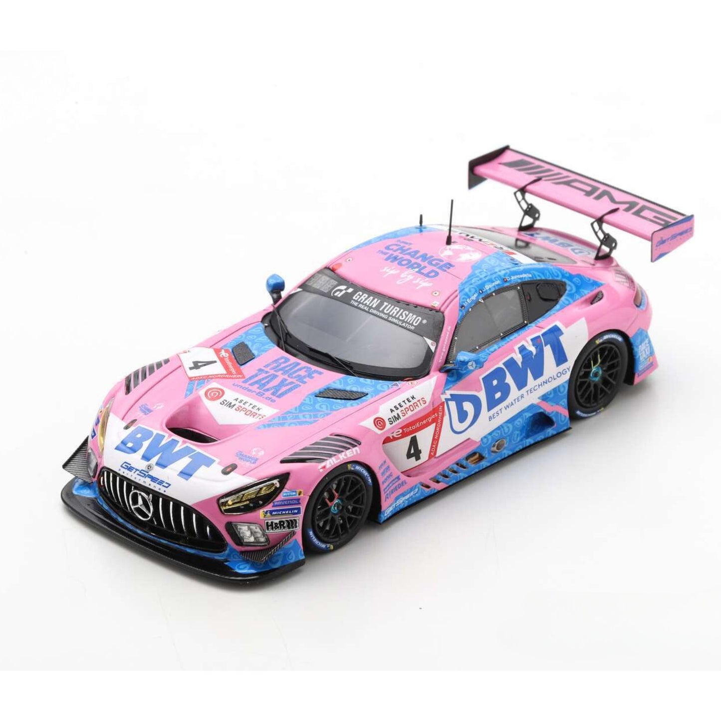 Mercedes AMG GT3 GetSpeed M.Engel/J.Gounon/D.Juncadella (No.4 3rd 24 Hour Nurburgring 2022) in Pink/Blue