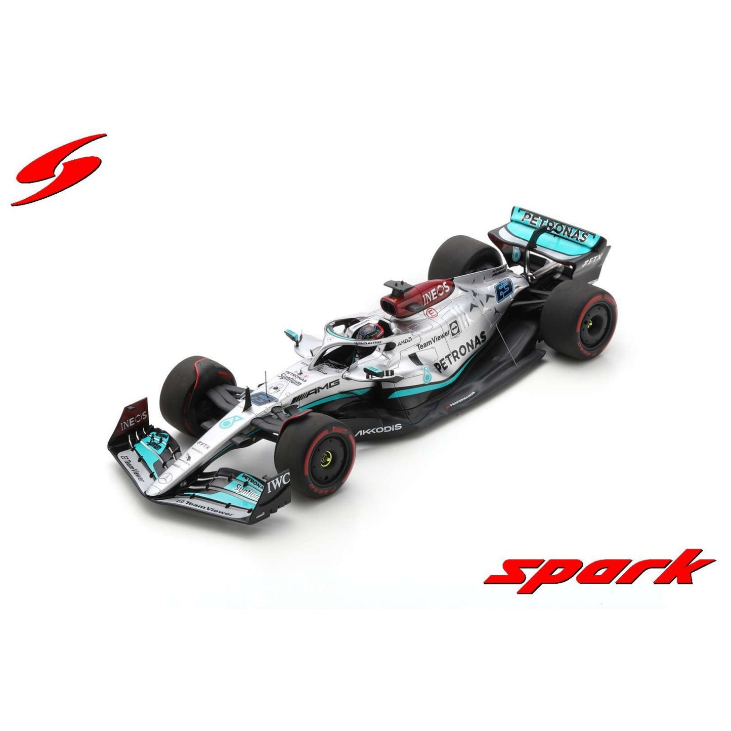 Mercedes AMG Petronas W13 E Performance George Russell (Bahrain GP 2022) in Silver