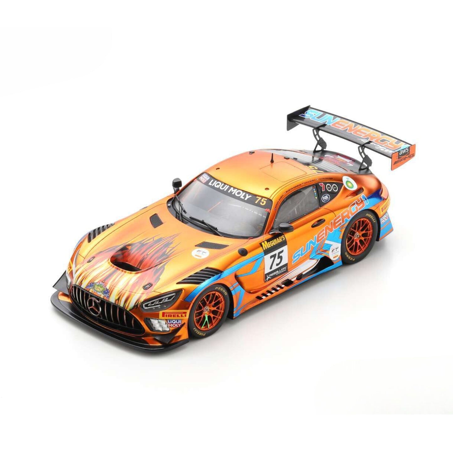 Mercedes Benz AMG GT3 Sun Energy 1 Racing L.Stolz J.Gounon K.Habul M.Konrad (No.75 Winner Bathurst 12H 2022) in Orange