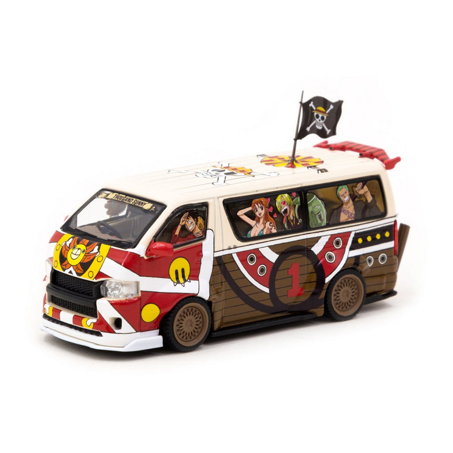 Toyota Hiace Widebody Thousand Sunny Vehicle From One Piece in White/Red/Brown