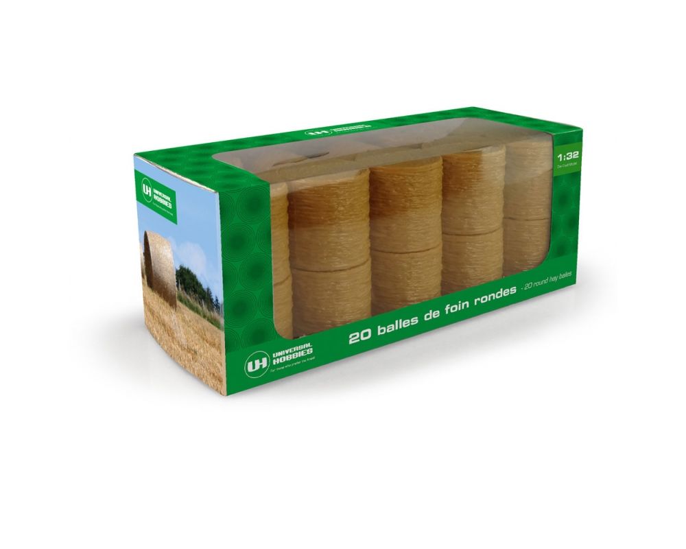 Pack of 20 Round Hay Bales Accessory in Yellow