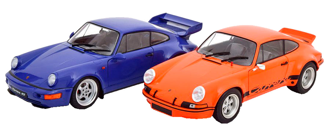 Porsche 911 Carrera RSR And Porsche 911 Carrera RS 964 (1973/1992) in Orange/Maritime Blue