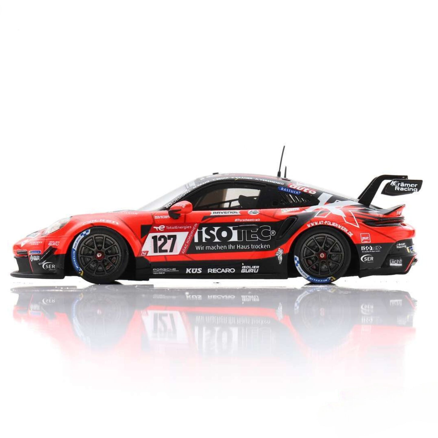 Porsche 911 GT3 KKramer Racing K.Kramer/C.Bruck/M.Kranz/A.Veremenko (No.127 Winner Cup 2 Class 24 Hour Nurburgring 2022) in Red/Black
