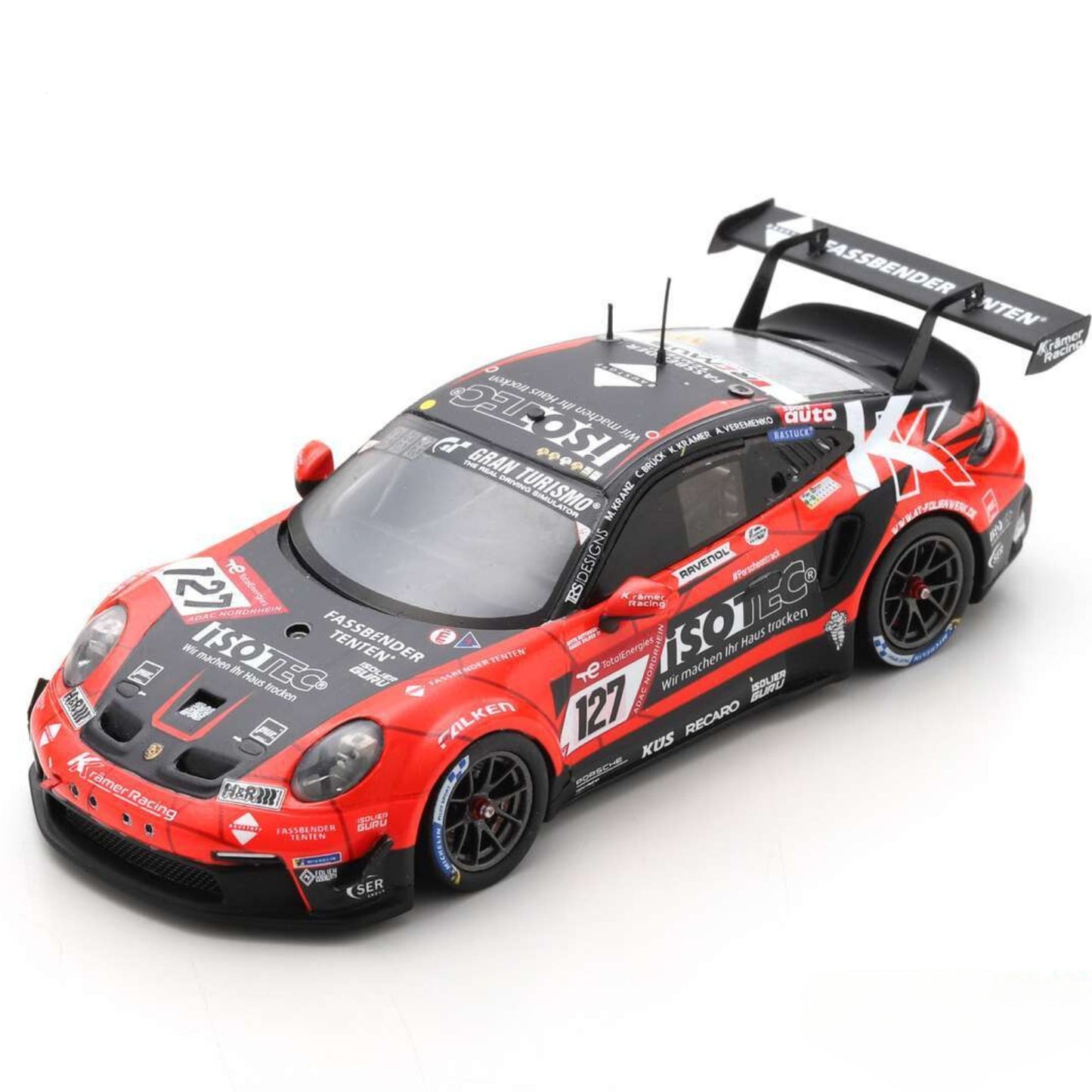 Porsche 911 GT3 KKramer Racing K.Kramer/C.Bruck/M.Kranz/A.Veremenko (No.127 Winner Cup 2 Class 24 Hour Nurburgring 2022) in Red/Black