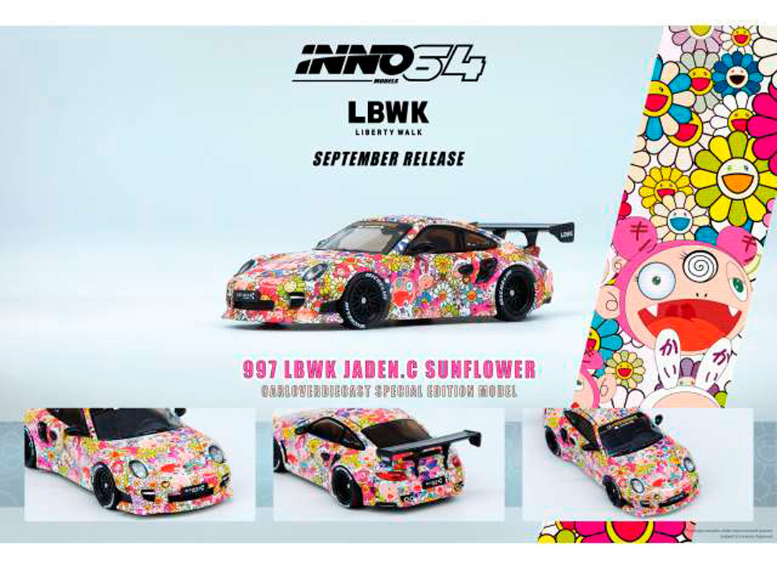 Porsche 997 LBWK Jaden C. Sunflowers (Liberty Walk Takashi Murakami)
