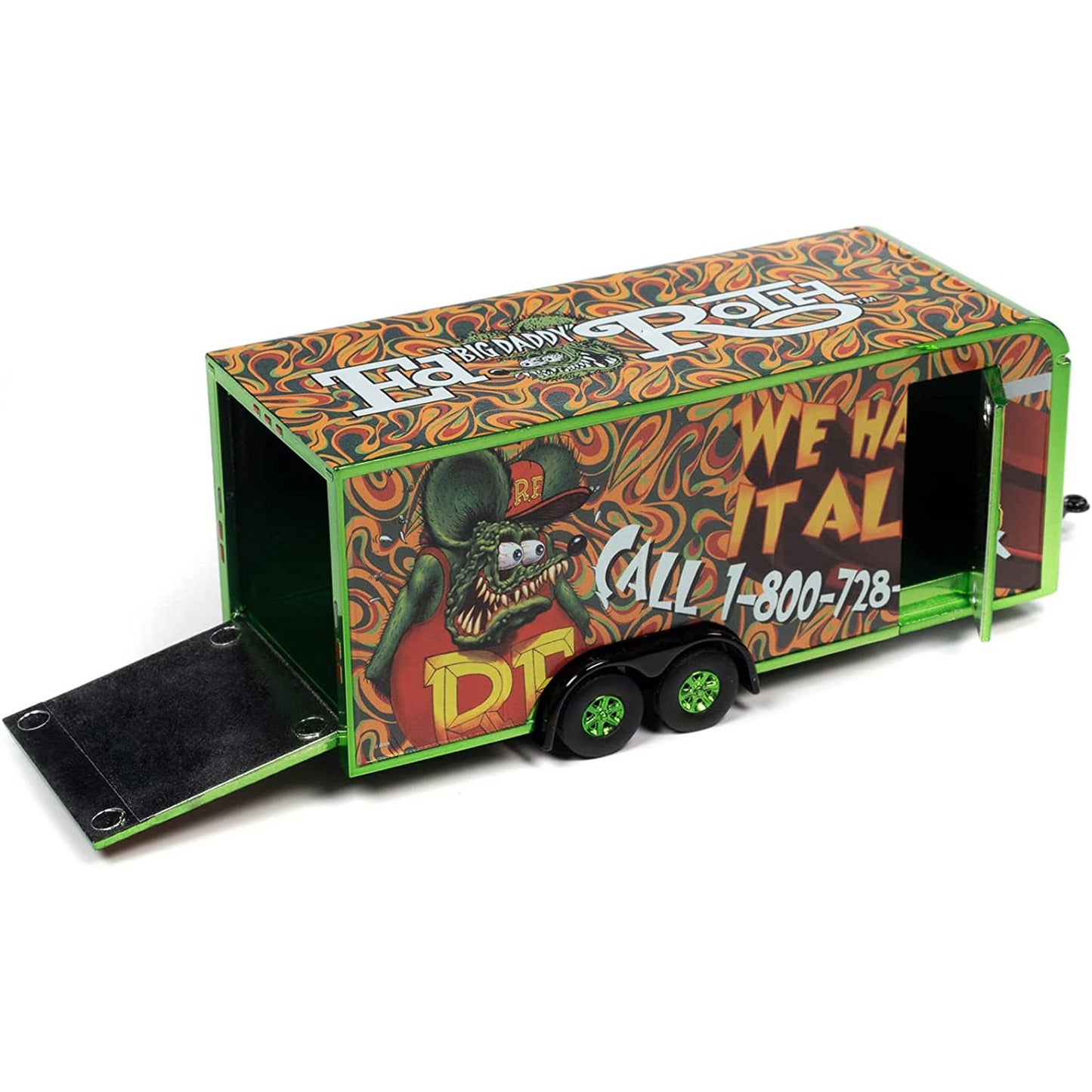 Rat Fink Enclosed Trailer (We Hall It All) in Green/Red