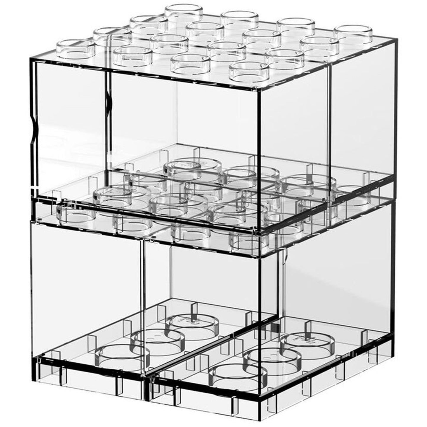 Tiny T-Brick Stackable Display Cases (Set of 4)