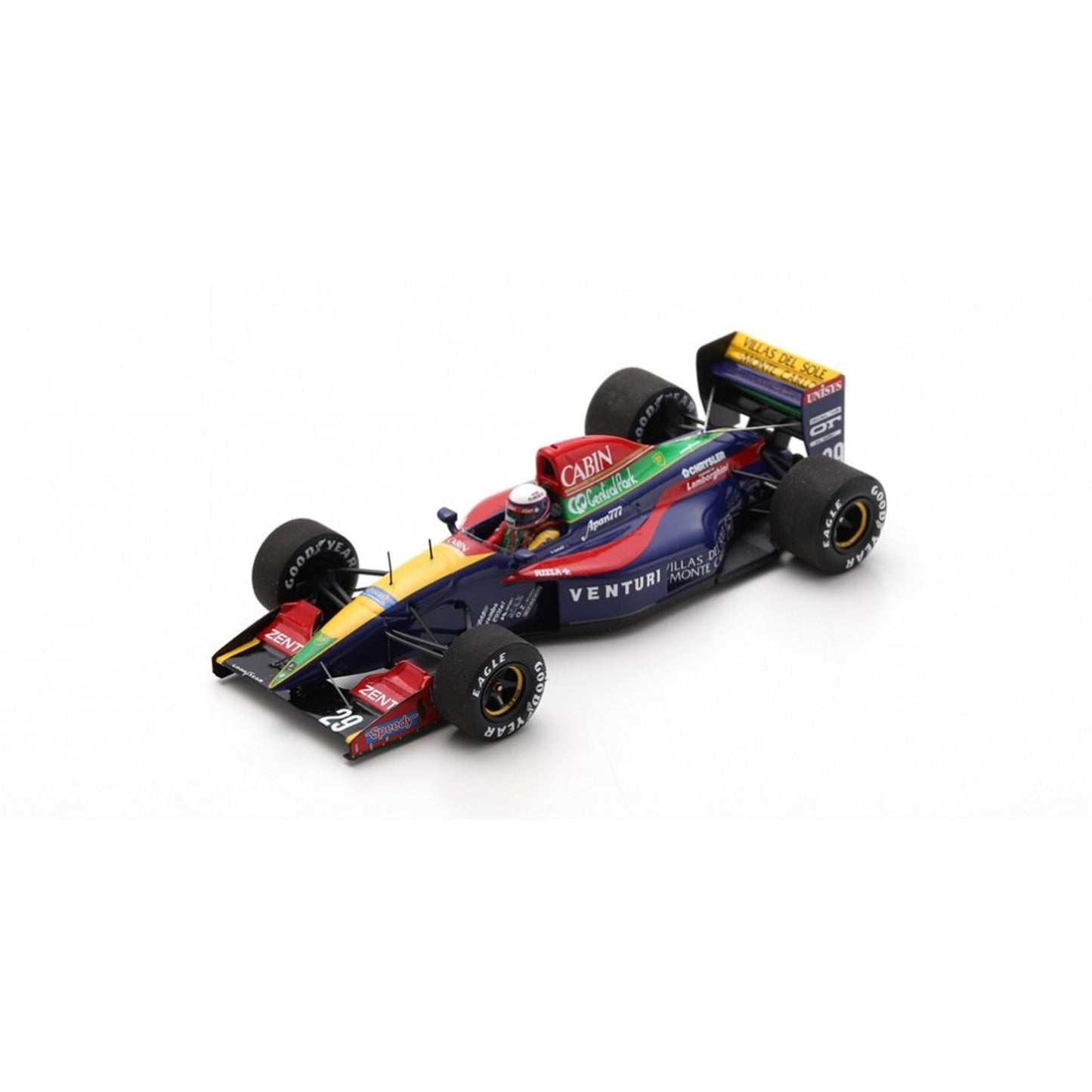 Venturi Larrousse Lamborghini LC92 Bertrand Gachot (6th Monaco GP 1992) in Blue/Red/Yellow