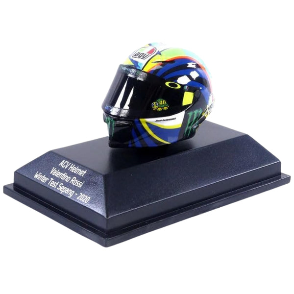 agv helmet 2020 model AGV Winter Sepang Test Helmet Valentino Rossi (2020) in Blue/Yellow