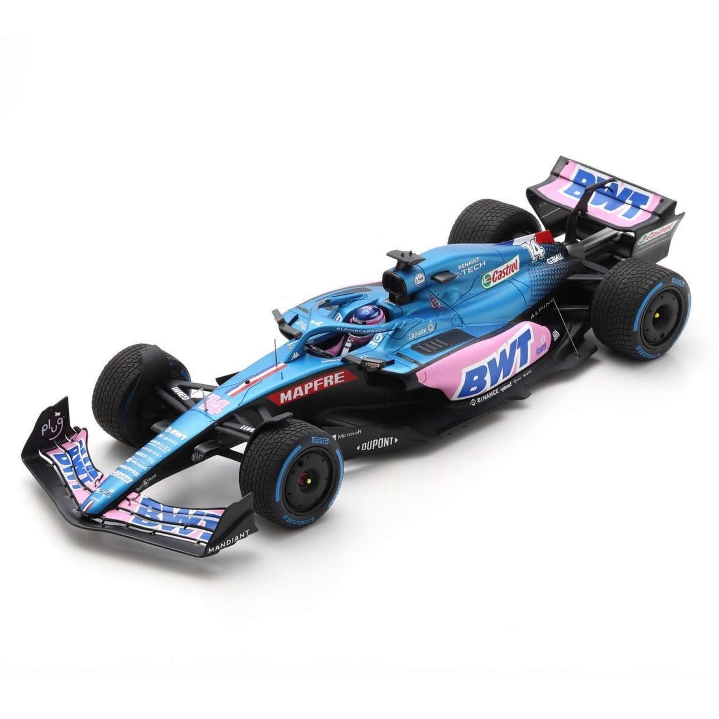 Alpine A522 Fernando Alonso (7th Monaco GP 2022) in Blue/Pink