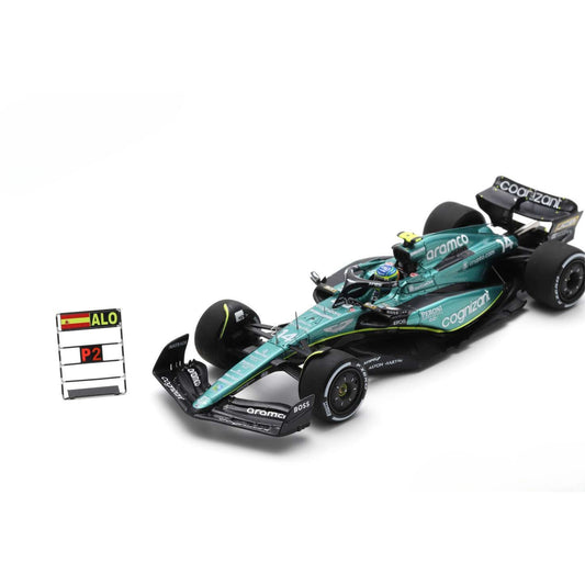 Aston Martin Aramco Cognizant Team AMR23 Fernando Alonso (No.14 Second With Pitboard Canadian GP 2023) in Green