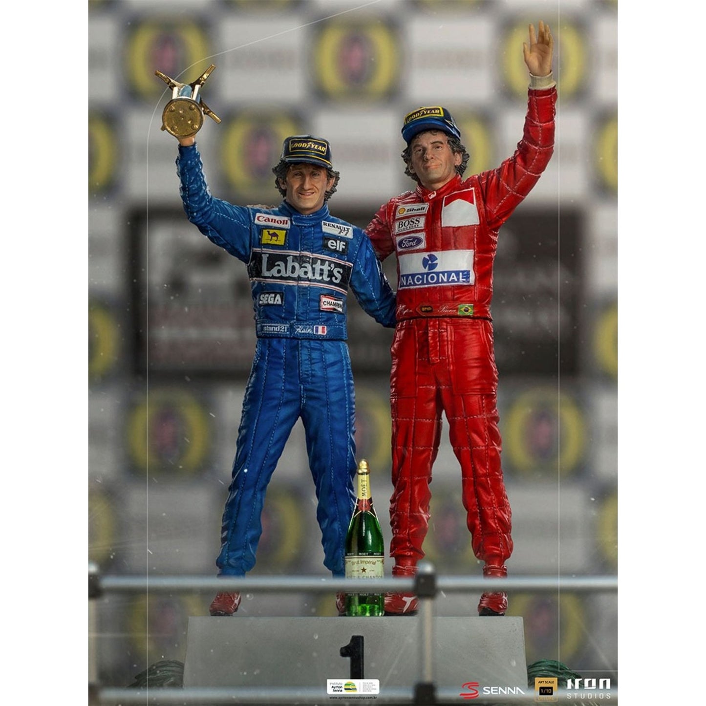 Ayrton Senna And Alain Prost Ayrton Senna (The Last Podium Deluxe Art 1993)