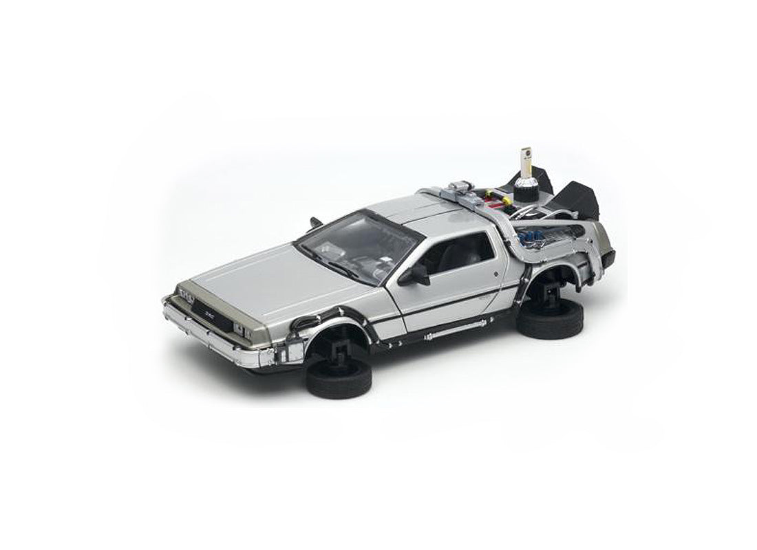 DeLorean DMC 12 Flying Version From Back To The Future Part 2 in Silver