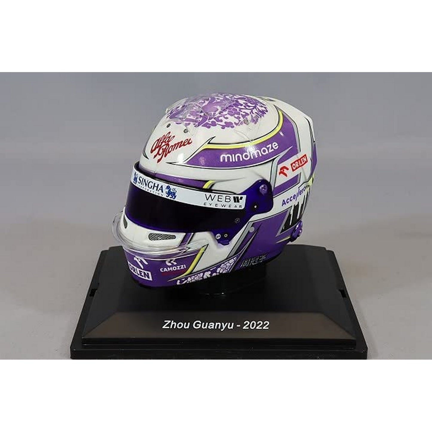 Bell Alfa Romeo Replica Helmet Zhou Guanyu (2022) in White/Purple