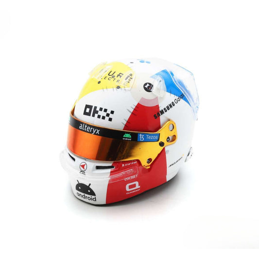 Bell McLaren F1 Team Lando Norris (Miami GP 2023) in White/Red/Blue/Yellow