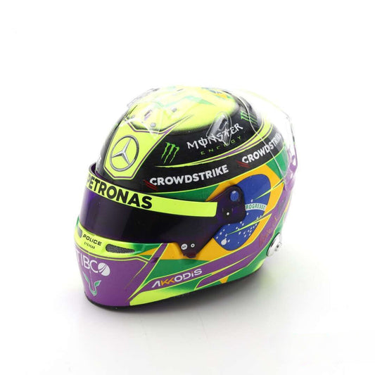 Bell Mercedes AMG Petronas Replica Helmet Lewis Hamilton (Brazilian GP 2022) in Purple/Yellow