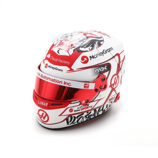 Bell MoneyGram Haas F1 Team Replica Helmet Kevin Magnussen (Singapore GP 2023) in White/Red