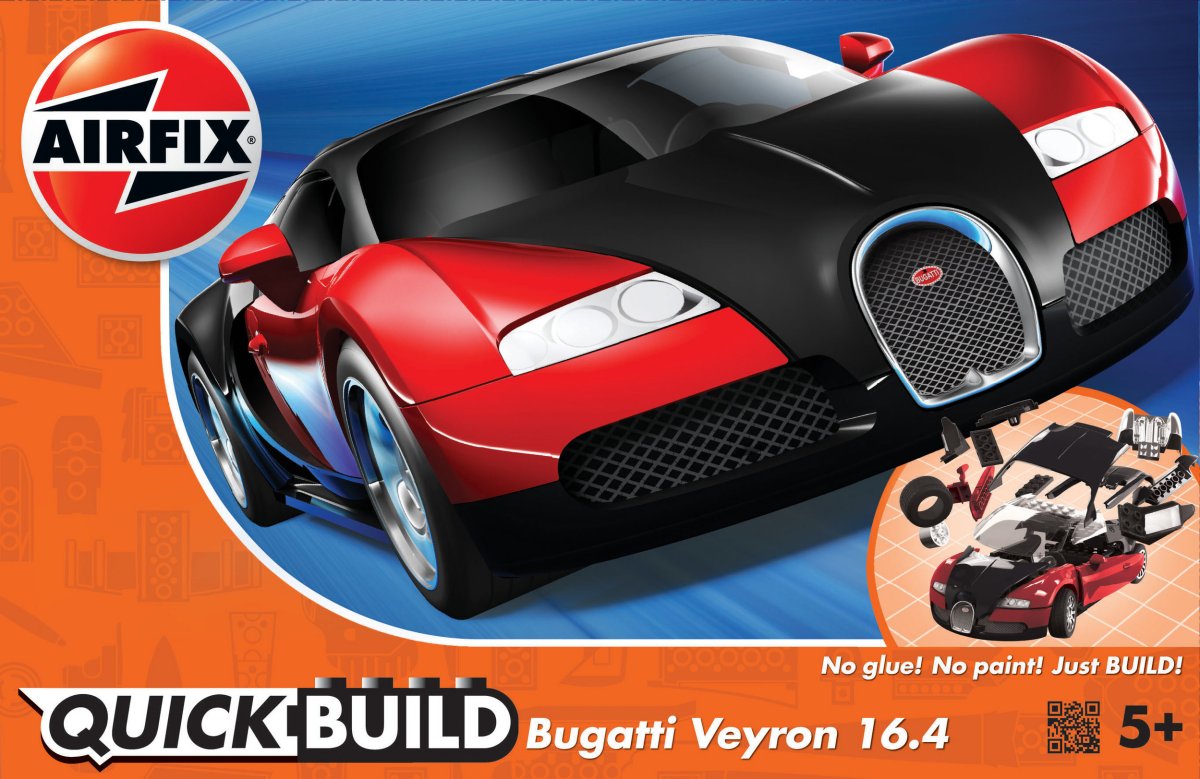 Bugatti Veyron 16.4 (Quickbuild) [Kit] in Black/Red