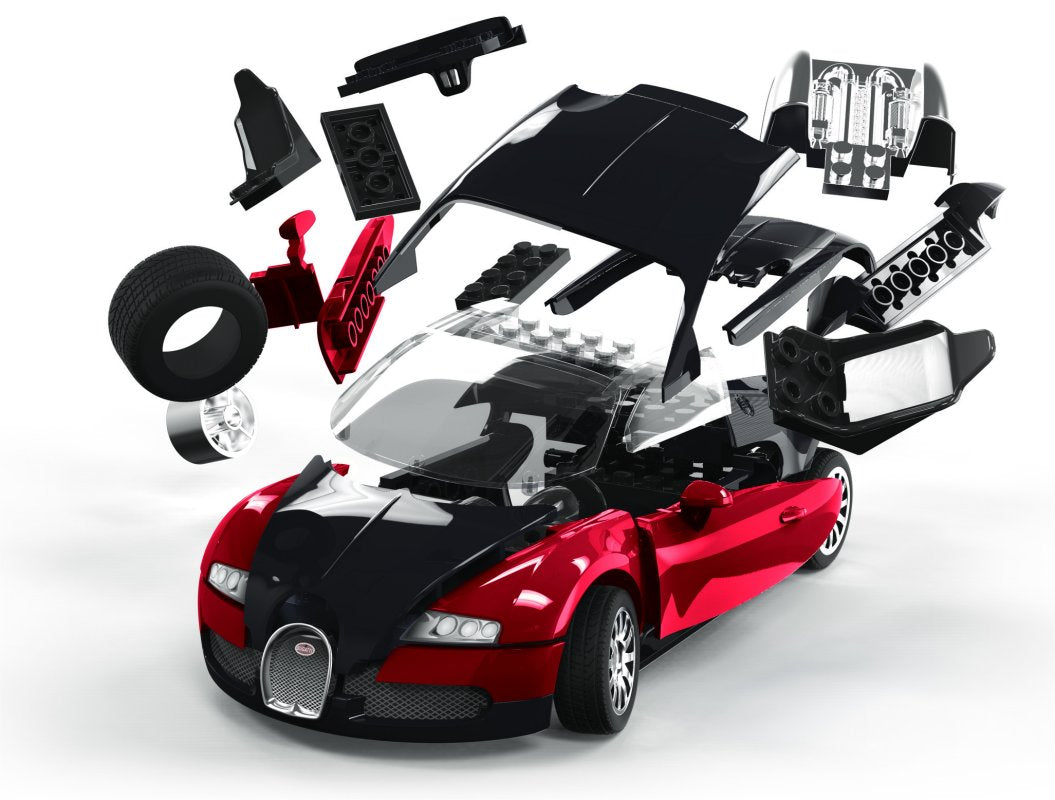 Bugatti Veyron 16.4 (Quickbuild) [Kit] in Black/Red