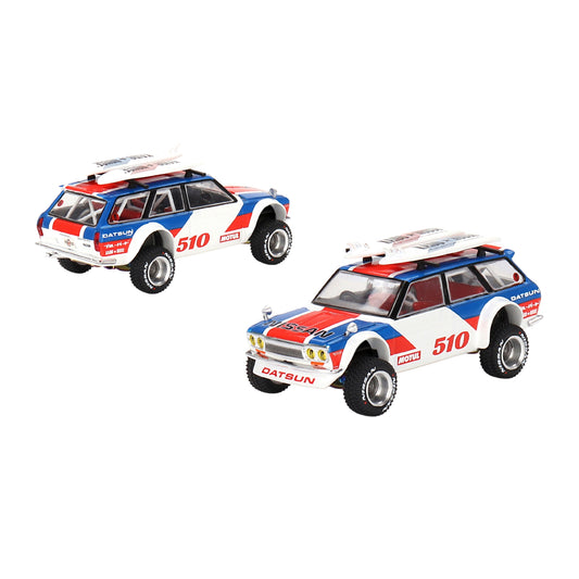 Datsun 510 Wagon Kaido GT Surf Safari in White/Blue/Red