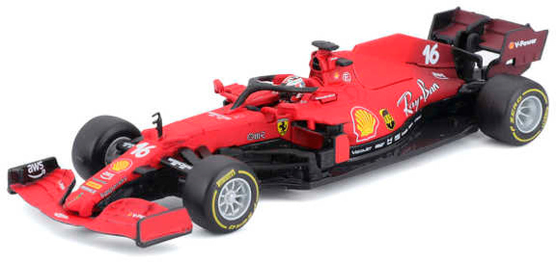 Ferrari SF21 Charles Leclerc (No. 16 F1 Team With Leclerc Helmet 2021) in Red