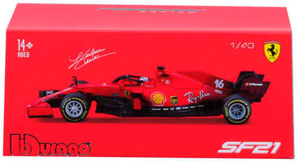 Ferrari SF21 Charles Leclerc (No. 16 F1 Team With Leclerc Helmet 2021) in Red