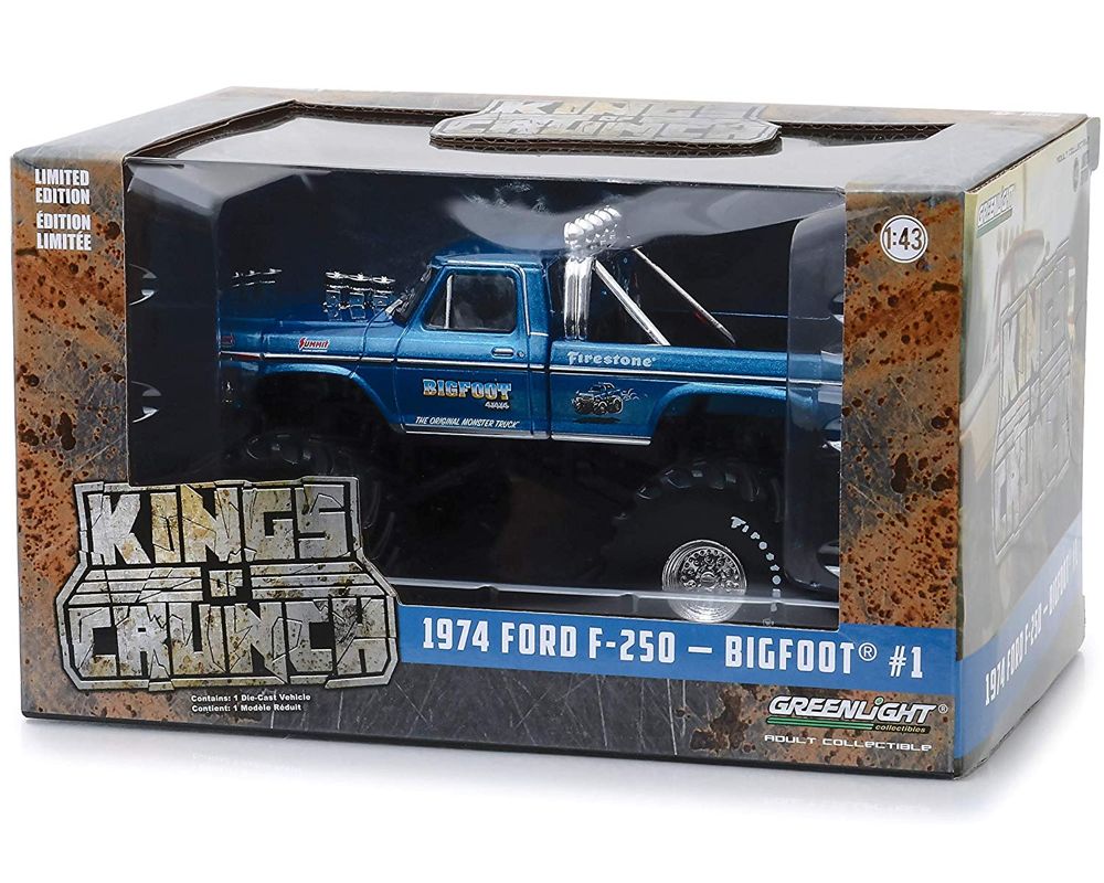 Ford F250 Bigfoot Number 1 Monster Truck (Extra Large Wheels 1974) in Blue