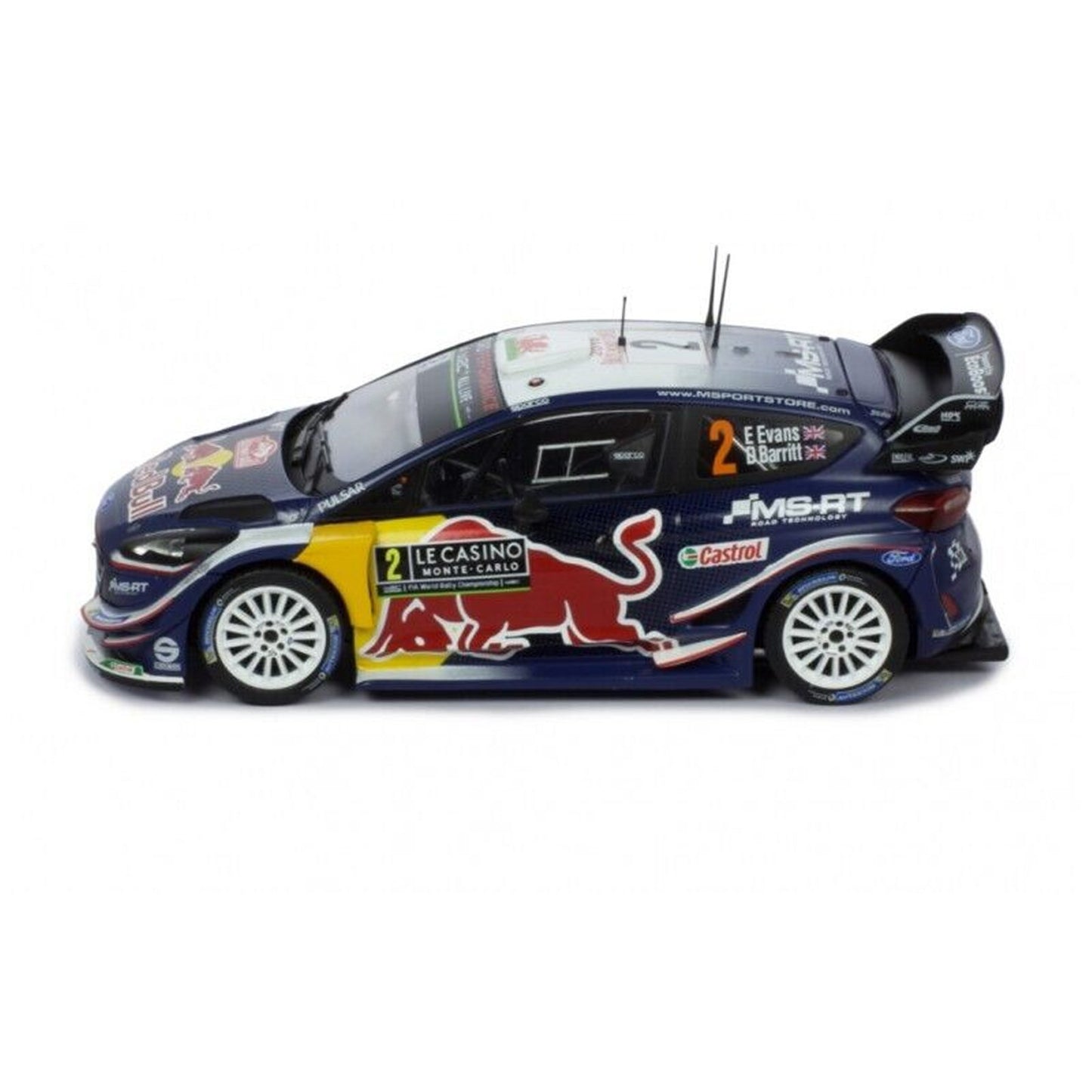 Ford Fiesta WRC No.2 E.Evans/D.Barritt (Mote Carlo Rally 2018) in Blue/White