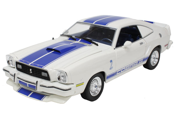 Ford Mustang Cobra II (1976) in White with Blue Stripes