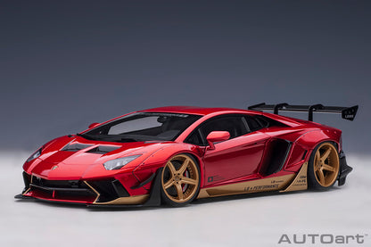 Lamborghini Aventador Liberty Walk (LB Walk) in Hyper Red with Gold Accents