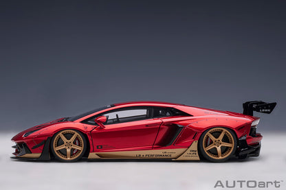 Lamborghini Aventador Liberty Walk (LB Walk) in Hyper Red with Gold Accents